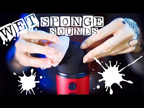 💦 ASMR - WET SPONGE 💦 microphone tapping,  wet and dry makeup sponge sound ❗ NO TALKING ❗