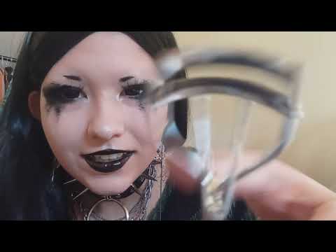 ASMR | goth girl does your soft makeup