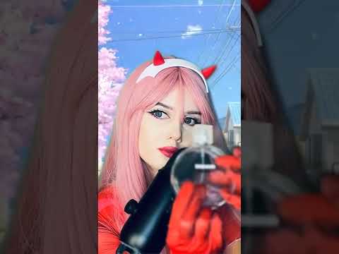 🌙 ASMR anime cosplay Zero Two 💗 relaxing video (full on my channel)