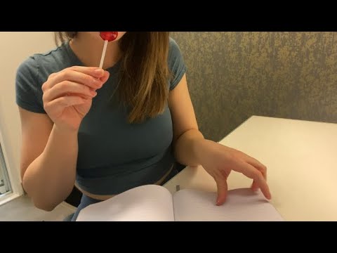 ASMR Lollipop Sounds, page flipping and scribbling