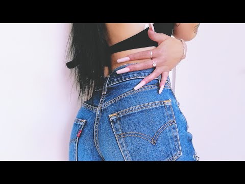ASMR - Jeanshorts scratching with LONG NAILS