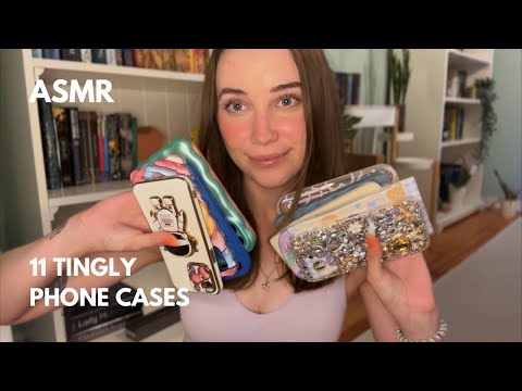 ASMR ❤️ Unboxing 11 Satisfying, Textured Phone Cases📱Tapping and Scratching