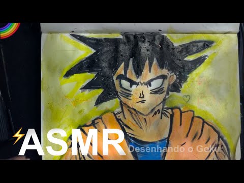 ASMR🎨finalmente desenhando o Goku pra um inscrito🧡