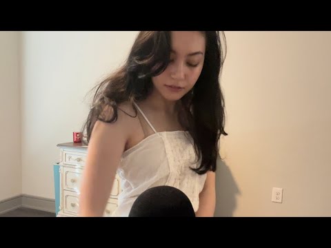 ASMR: thrift haul try on (clothing scratching, soft spoken)