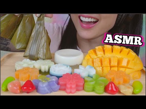 ASMR THAI DESSERT *LAYER CAKE + JELLO + LUK CHUP (EATING SOUNDS) NO TALKING | SAS-ASMR