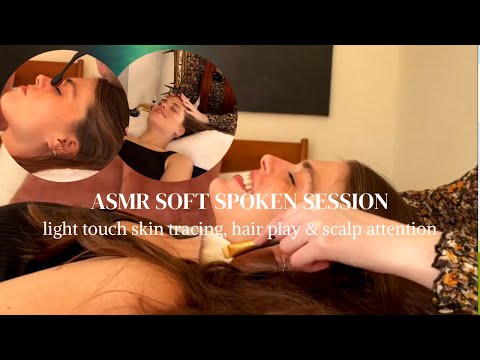 ASMR | Light touch, hair play, tracing & soft brushes on @xokatieASMR |A Sleepy Session