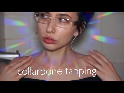 ASMR - collarbone tapping, brushing, skin sounds | fast mouth sounds + more