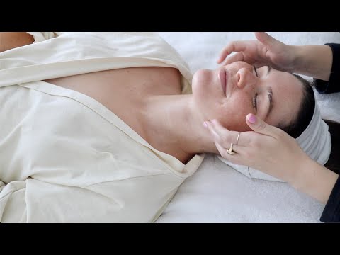 ASMR facial treatment | gentle cleanse & massage on Emily (whisper)