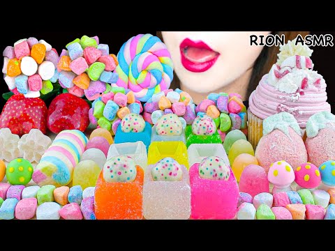 【ASMR】MARSHMALLOW CEREALS,POP CAKE,SQUARE JELLY,CHOCOLATE BALL MUKBANG 먹방 EATING SOUNDS NO TALKING