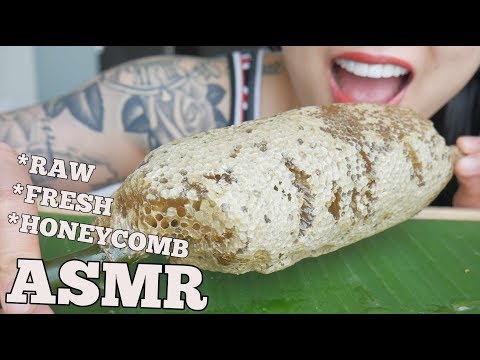 ASMR FRESH RAW HONEYCOMB ON A STICK (SOFT STICKY EATING SOUNDS) NO TALKING | SAS-ASMR