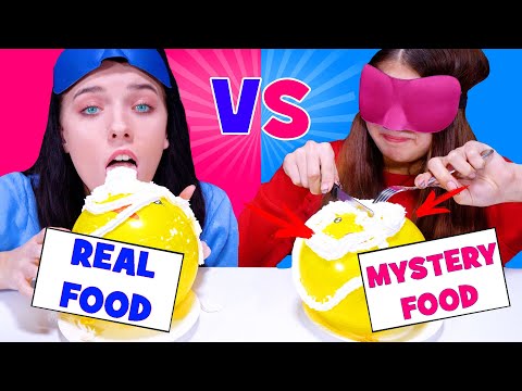 ASMR Mystery Food VS Real Food Challenge | Eating Sounds LiLiBu