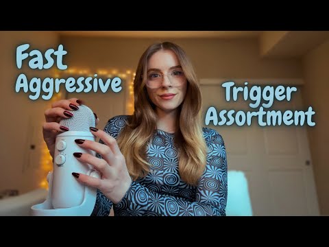 ASMR | FAST AND AGGRESSIVE TRIGGER ASSORTMENT (acrylic nail tapping, mouth sounds + new triggers)