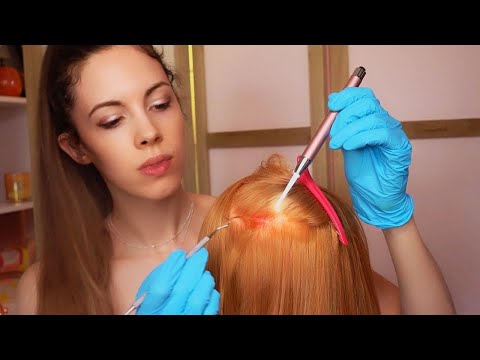 ASMR Scalp Check With Bad Results (Scalp Exam, Dandruff, Treatment, Whispering, Lotion)