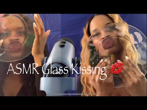 ASMR Glass Kissing/ Lipgloss Application 💋