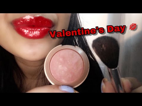 ASMR~ Best friend Does Your Valentines Day Makeup For Date💄 ( mouth sounds, tapping + more)