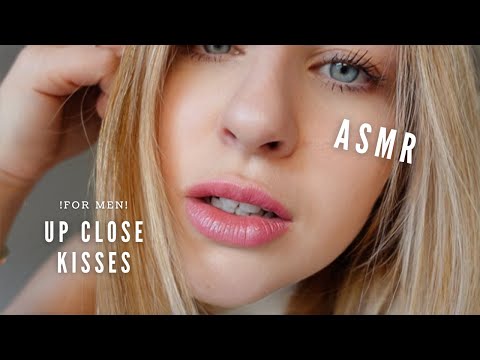 Kissing VERY Close Up 4K *ASMR* Pink Lips, Mouth Sounds, Gentle Triggers. Personal Attention GFE