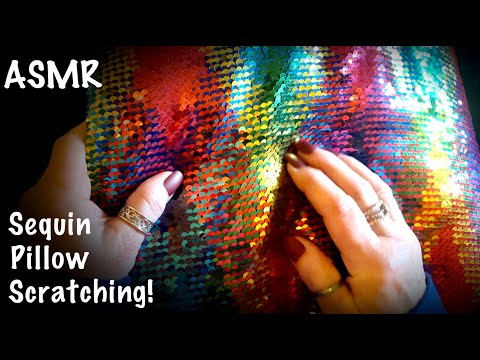 ASMR Scratching Sequin Pillow! (No talking) Two kinds of pillows/ multi colors and close up visuals!