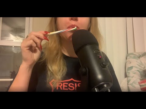 ASMR Eating a Candy Cane, Vaping, Mic Blowing 👄💨