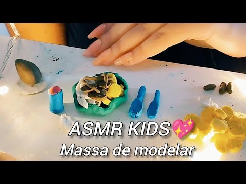 ASMR KIDS - Fazendo comida com massinha de modelar para relaxar e dormir 😴