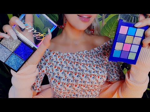 ASMR Doing Your Blue Lovely Makeup 💙 (No Talking) Layered Sounds