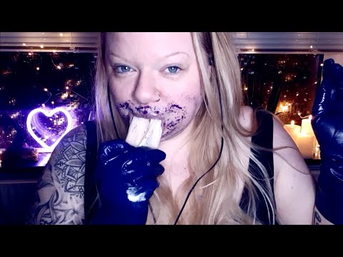 ASMR Extreme mouth sounds, purple fun (whispers)