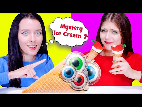ASMR Mystery Ice Cream Challenge By LiLiBu | Eating Sounds Mukbang