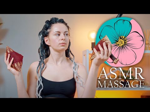 ASMR Self Stomach, Foot, Hands, Face, Shoulders Massage by Anna
