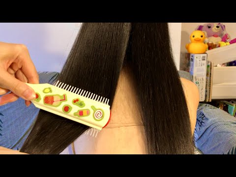 ASMR Faster Pace Hair Brushing HER THICK HAIR + SHAKING IT W. HAIR IN YOUR FACE SHOTS! Xtra Tingly!!