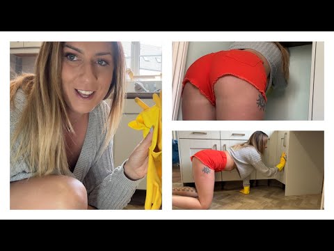 Clean My Kitchen After Building Work ASMR Cleaning Sounds - Spraying Wiping