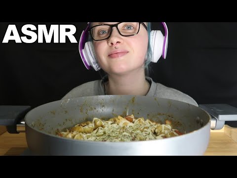 ASMR Cheesy Chicken & Pesto Gnocchi [Eating Sounds]