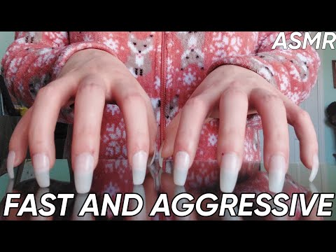 ASMR | TAPPING AND SCRATCHING ON SURFACES ⚠️*FAST AND AGGRESSIVE *
