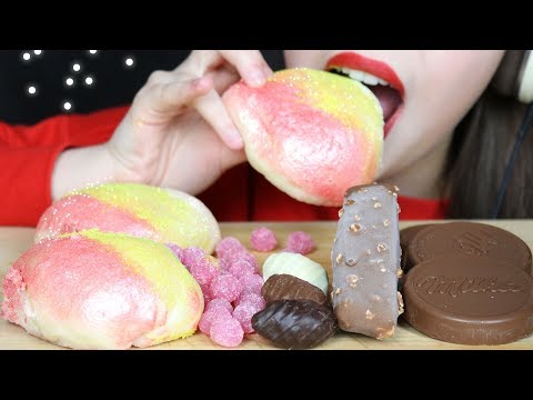 ASMR GLITTER DUMPLINGS, MILKA & TOBLERONE CHOCOLATE ICE CREAM BARS (Eating Sounds) 리얼사운드 먹방