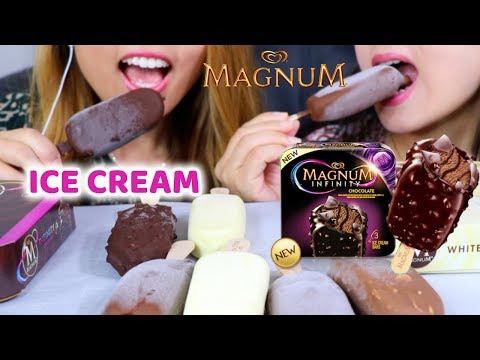 MAGNUM ICE CREAM BARS | ASMR EATING (INTENSE CRUNCH) *MUKBANG*