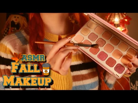 ASMR | Roommate Does Your Fall Makeup 🍁 (cozy personal attention, hair brushing, layered sounds)
