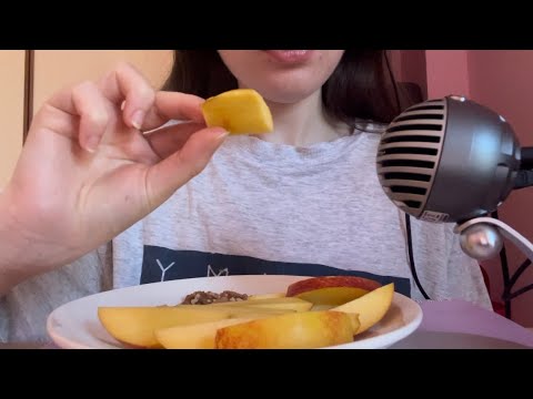[ASMR] Mukbang Eating Peach and EATING SOUNDS #asmr 🍑🥜₊˚✧
