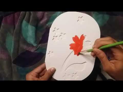 ASMR- Susurros relajantes- pintando una tarjeta- visuales⚘😴