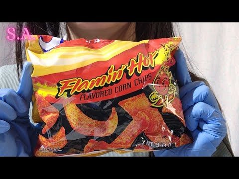 Asmr | Eating Fritos Flaming Hot Chips Sound Part 1