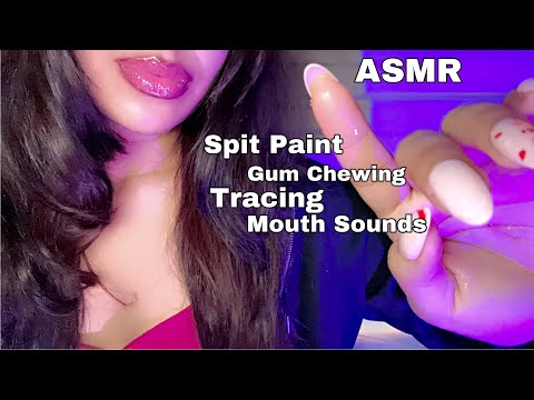 ASMR~ Doing Esme Asmr’s Fav Triggers (Spit Paint, Tracing, Gum Chewing) Tingly😴