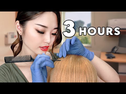 [ASMR] Sleep Therapy ~ 3 Hours of Doctor Scalp Checks and Treatments
