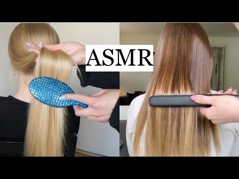 ASMR | SLEEP COMPILATION 🤍 hair play, hair straightening & hair brushing sounds (no talking)