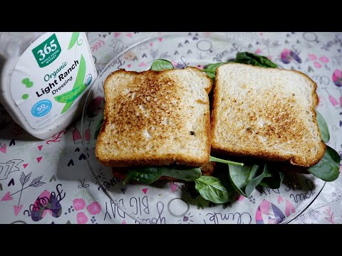 Buttery Toast With Fresh Spinach ASMR Eating Sounds