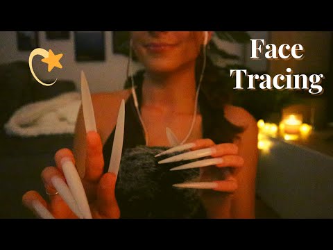 ASMR | FACE TRACING WITH EXTREME LONG NAILS (& Mouth Sounds)
