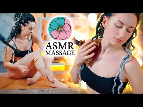 ASMR Self Massage by Anna. Stomach, Foot, Legs, Hands, Face, Shoulders, Belly.