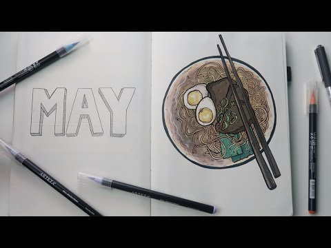 ASMR | May 2020 [Plan With Me!] Relaxing Bullet Journal Design