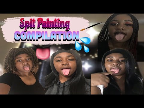 Averry Young’s 2hr Spit Painting ASMR Compilation 💦(gloves,brushes,fast & slow) #asmr #spitpainting