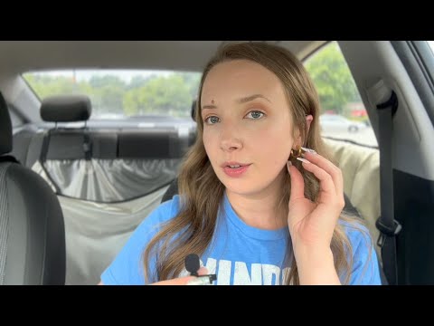 ASMR| whisper to soft spoken rambles + tapping on earrings & car ✨💛 casual relaxing vibes!💛✨