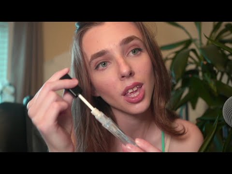 ASMR- LIP GLOSS PUMPING AND APPLICATION (Sticky Kissing Sounds, Wet Mouth Sounds  and Lip Smacking)