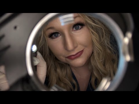 ASMR Eye Exam For Contacts and Measuring | Latex Gloves | Pen Light | Close up | Whisper Roleplay