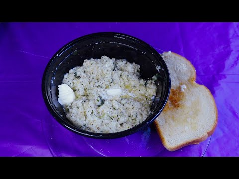 THICK BUTTER SPINACH GRITS W/ TOAST ASMR EATING SOUNDS