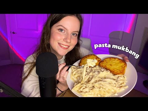 ASMR Creamy Pasta Mukbang 🍝 (Eating Sounds)
